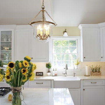 White Compac Perlino Quartz Kitchen