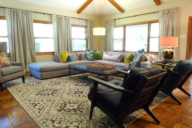 Home design - large transitional home design idea in Dallas