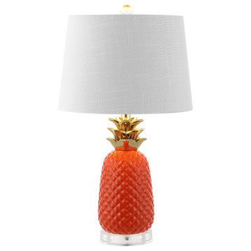 JONATHAN Y Lighting JYL4019 Pineapple 23" Tall LED Buffet Table - Orange / Gold