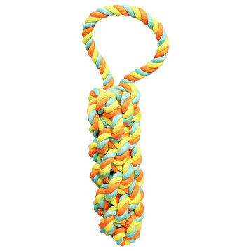 Chomper WB15531 Rope Monkey Fist Tug Dog Toy, Assorted Colors