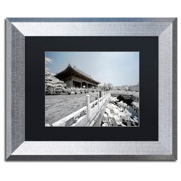 Philippe Hugonnard 'Serenity III' Art, Silver Frame, Black Matte, 14"x11"