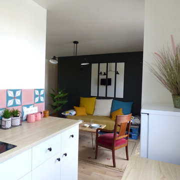 Rénovation : un beau mix and match coloré de 55m2