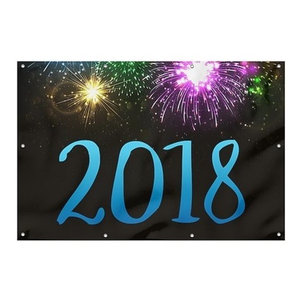 12x8 Holiday Decor Merry and Bright Peach Wind-Resistant Outdoor Mesh Vinyl Banner CGSignLab