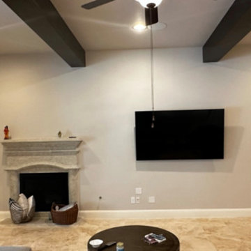 Fireplace Conversion Gas to Electric Stone Finish