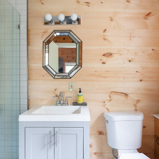 75+ Industrial Badezimmer mit Schieferboden Ideen & Bilder - September