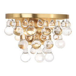 Robert Abbey - Robert Abbey 1001 Bling 2 Light Wall Sconce in Antique Brass - Wall Sconces