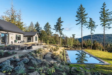 Design ideas for a large contemporary garden in Vancouver.
