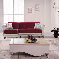 Enjoy Sectional Sofa in Burgundy by Casamode Furniture - Sectional Sofas