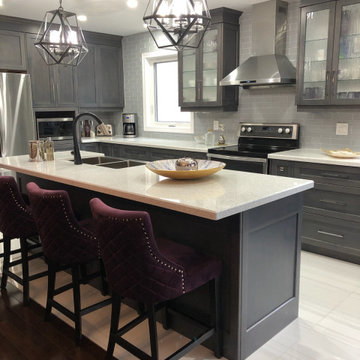 Grey & Purple Maple Kitchen