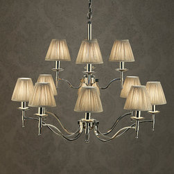 Stanford 12 Light Polished Nickel Chandelier - Chandeliers