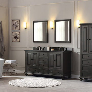 Avanity Thompson 61 in. Double Sink Vanity Combo in Charcoal Glaze finish