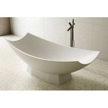 ALFI brand AB9992 Solid Surface Resin Free Standing Hammock Style Bathtub