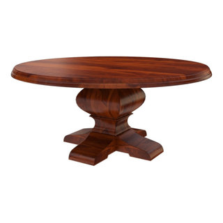 Sierra Nevada Rustic Solid Wood Pedestal Round Coffee Table ...