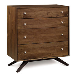 Astrid Walnut 4 Drawer Chest - Dressers