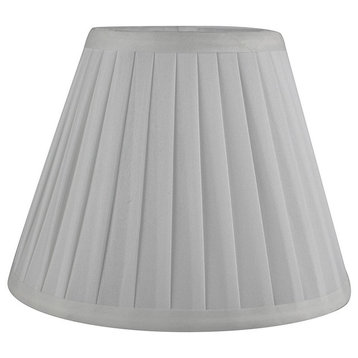 Faux Silk Side Pleat Lamp Shade, 5x9x7", Off White