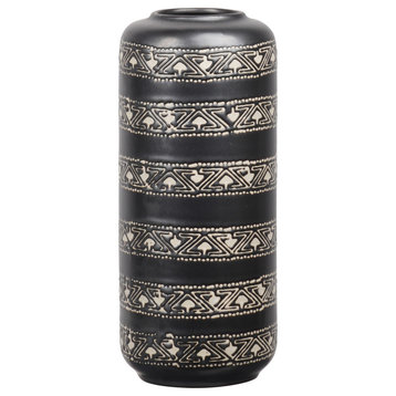 Stoneware Vase Coated Charcoal Black