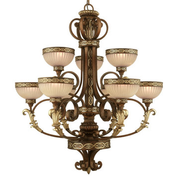 Livex Lighting 8529 Seville 9 Light 2 Tier Chandelier - Palacial Bronze with