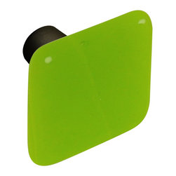CKP - Art Glass Knob, Lime Green, Oil-Rubbed Bronze Base - Cabinet And Drawer Knobs