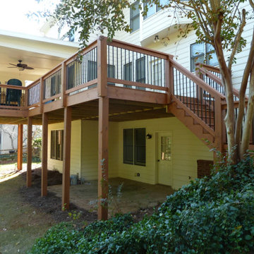 Roswell Shed roof porch with fireplace