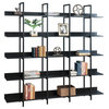 TATEUS Bookcase Home Office Bookshelf, Vintage Industrial Style Shelf 5 tier, Black