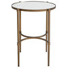 Martha Stewart Antique Bronze Mirrored Top Oval Accent Table