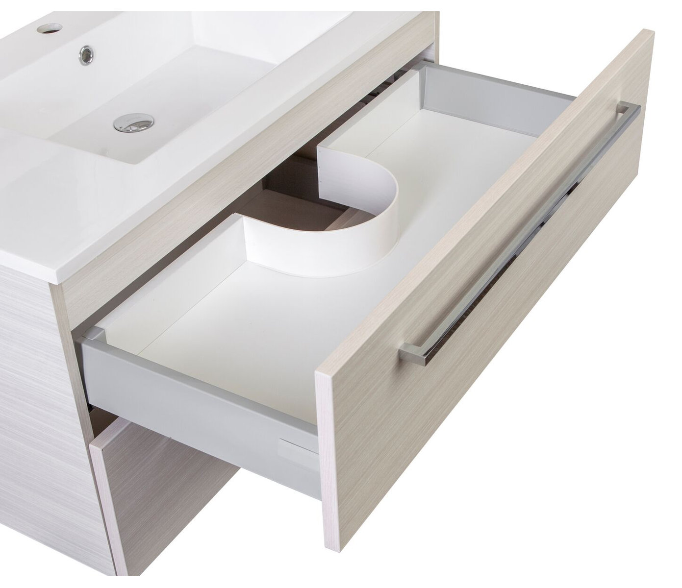 Silhouette 2-Drawer Wall-Mounted Vanity, White Chocolate, 36"