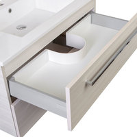 Silhouette 2-Drawer Wall-Mounted Vanity, White Chocolate, 36"