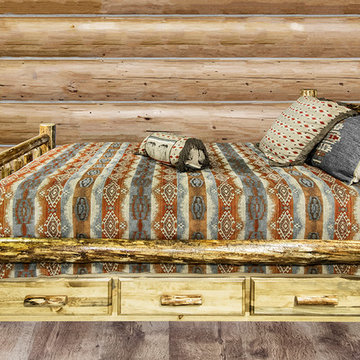 Glacier Country Collection Spindle Style Log Bed w/ 6 Drawer Storage