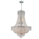 Crystal Lighting Palace - French Empire 12-Light Clear Crystal Regal Chandelier, Chrome Finish - This stunning 12-light Crystal Chandelier only uses the best quality material and workmanship ensuring a beautiful heirloom quality piece. Featuring a radiant Chrome finish and finely cut premium grade crystals with a lead content of 30%, this elegant chandelier will give any room sparkle and glamour.