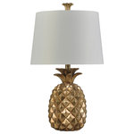StyleCraft Home Collection - Gold Pineapple Table Lamp | White Shade | Matching Finial | 150W - 3-Way Switc - Accent your decor with this lovely Table Lamp.