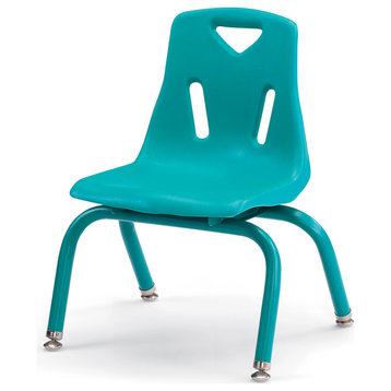 Berries Stacking Chair with Powder-Coated Legs - 10" Ht - Teal