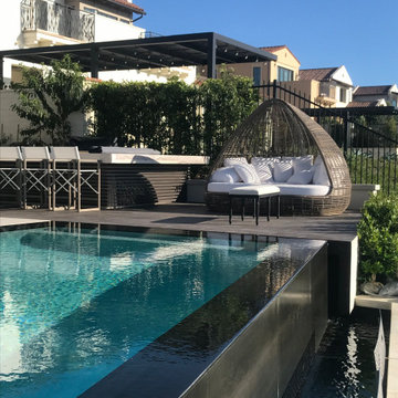 Infinity Pool Back Yard Oasis