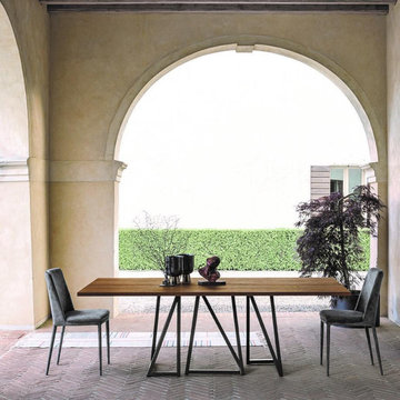 Enigma modern geometric base dining table by Sedit