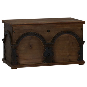 Large Wooden Arch Storage Trunk