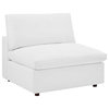 Commix Down Filled Overstuffed Vegan Leather 7-Piece Sectional Sofa, White