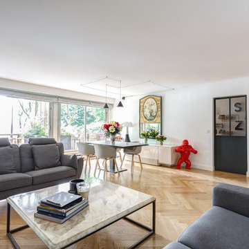 Rénovation épurée pour cet appartement sur l'île de la Jatte