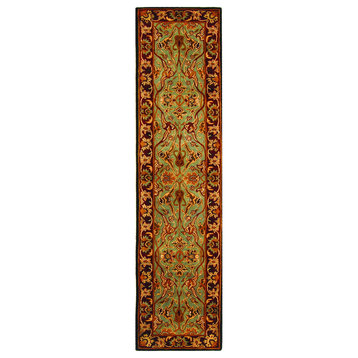 Safavieh Heritage Collection HG794 Rug, Light Blue/Red, 2'3" X 10'