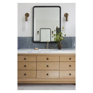 Bathroom Vanity in Modern Mediterranean Custom Home - Transitional ...