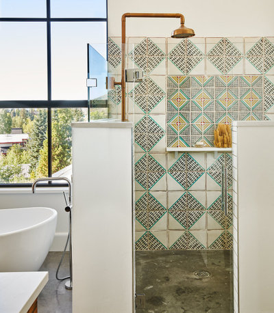 Farmhouse Bathroom by Vertical Arts Architecture