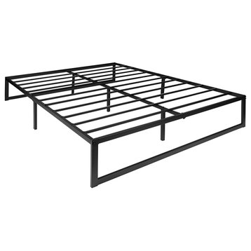 14 Inch Metal Platform Bed Frame - No Box Spring Needed w/Steel Slat Support