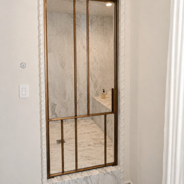 Art Deco Meets Modernist Geometry: Custom Bronze Shower Enclosure in Beverly Hil