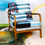Poovi art - Armchair, wooden furniture, recliner chair, seating chair, accent chair - Breeze — Arm Chair