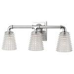 Hudson Valley Lighting - Hudson Valley Lighting 6223 Westbrook 3 Light 20"W Bathroom, Chrome - Features Durable metal construction Comes with glass tapered shades (3) 35 watt G9 Xenon / Krypton bulbs included Capable of being dimmed if included bulbs are replaced with dimmable bulbs UL rated for damp locations Covered under Hudson Valley Lighting's 1 year warranty Dimensions Height: 8" Width: 19-3/4" Extension: 5-1/4" Product Weight: 7 lbs Shade Height: 4-3/4" Shade Width: 4-1/2" Backplate Height: 5-1/2" Backplate Width: 4-1/2" Electrical Specifications Max Wattage: 105 watts Number of Bulbs: 3 Max Watts Per Bulb: 35 watts Bulb Base: G9 Bulb Type: Xenon / Krypton Bulbs Included: Yes