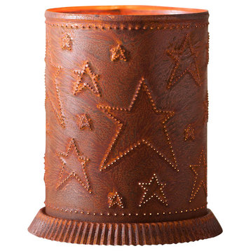 Candle Warmer With Country Star, Rustic Tin