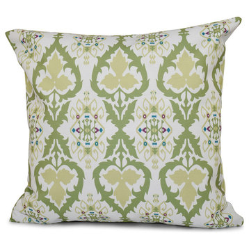 Bombay, Geometric Outdoor Pillow, Green, 18"x18"