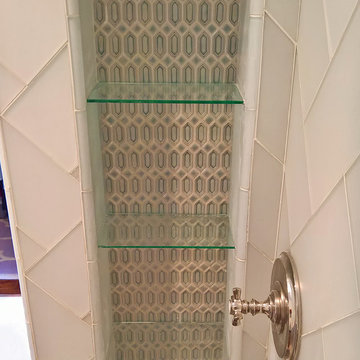 Glass Shelf Shower Niche installation in Marina District, San Francisco