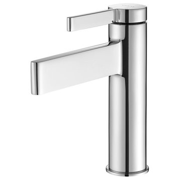 Vinnova Oviedo Single Hole Lever Bathroom Faucet, Polished Chrome, Low-Handle