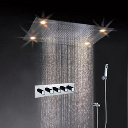 20" Stainless Steel Multi Color Water Powered Led Shower - Showerheads And Body Sprays