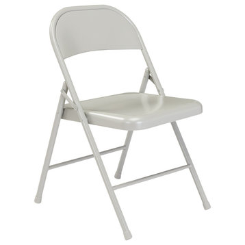 Commercialine All-Steel Folding Chair, Grey, Set of 4