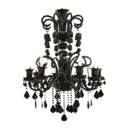 Glamorous Black Crystal Chandelier - Chandeliers